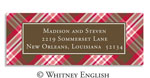 Whitney English Address Labels - Peppermint Plaid (Holiday) (615338)